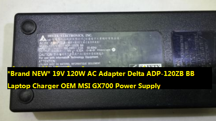 *Brand NEW* 19V 120W AC Adapter Delta ADP-120ZB BB Laptop Charger OEM MSI GX700 Power Supply